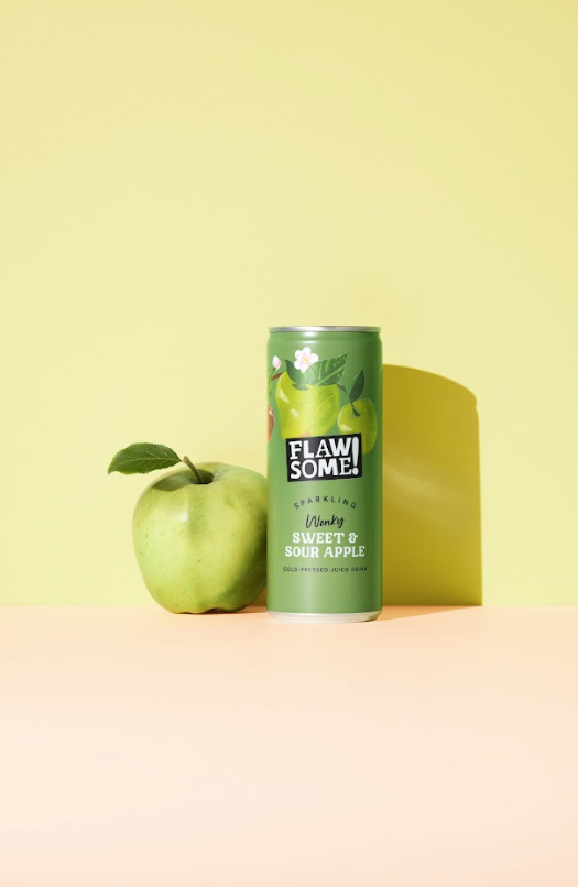 FLAWSOME! Sweet & Sour Apple Sparkling Juice Drink (Can)