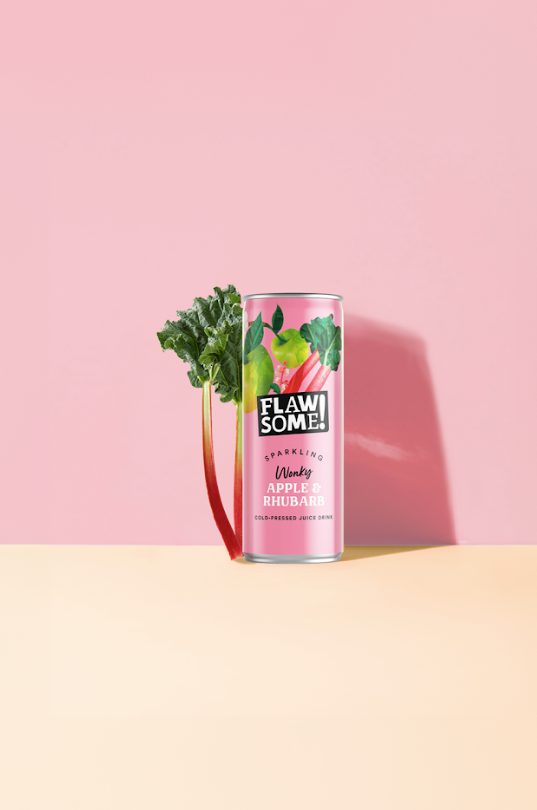 FLAWSOME! Apple & Rhubarb Sparkling Juice Drink (Can)