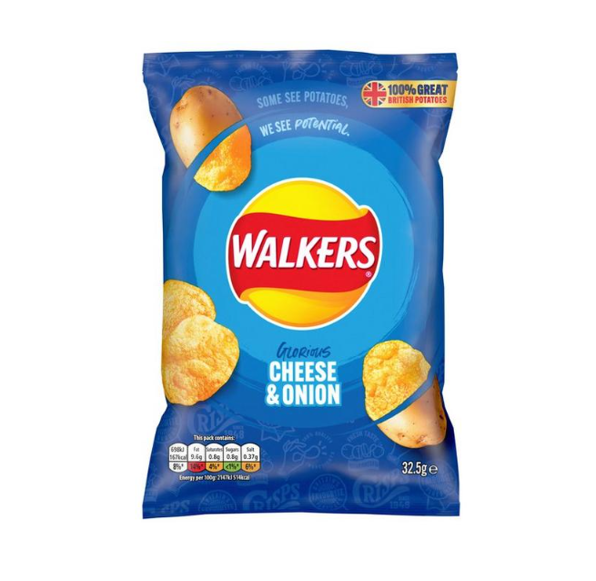 WALKERS Cheese & Onion Crisps