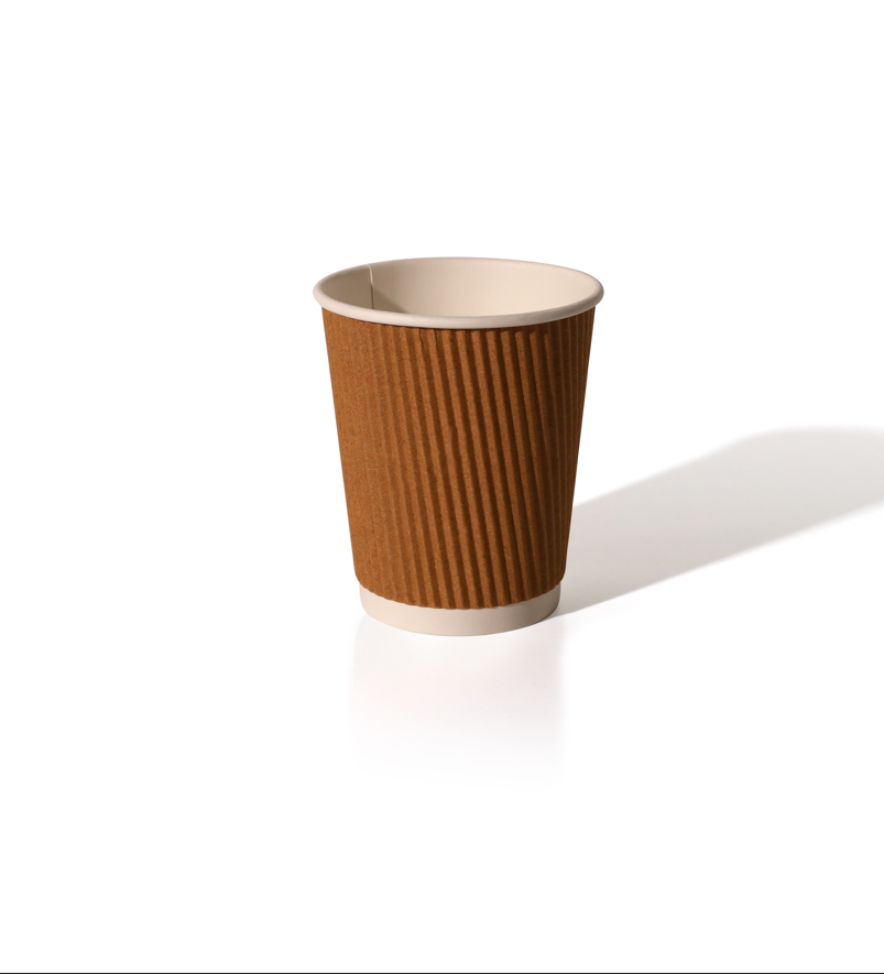 4 ACES 12oz Kraft Ripple Wall Paper Cup 