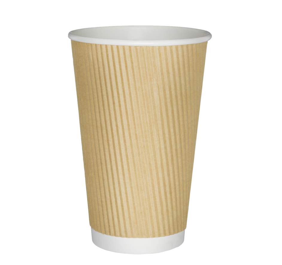 4 ACES 16oz Kraft Ripple Wall Paper Cup 