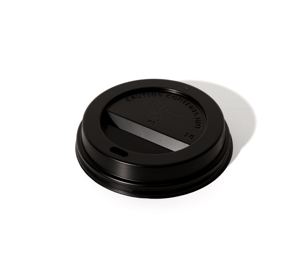 4 ACES 90mm Black Polystyrene Plastic Sip Thru Lid